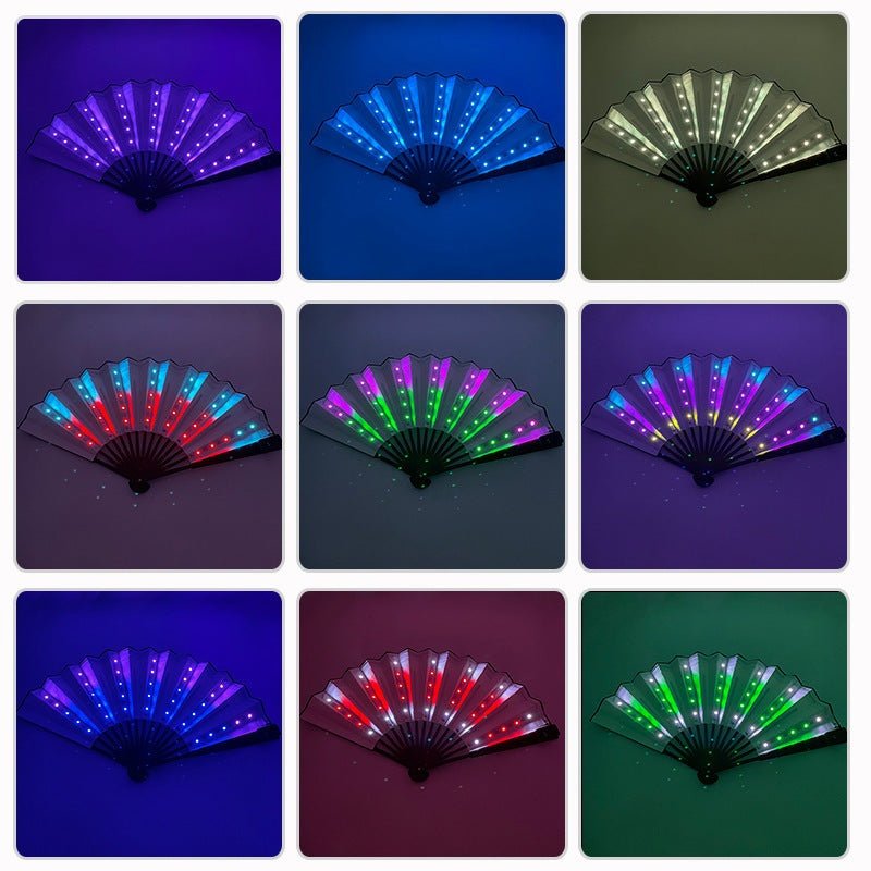 LED Luminous Fan Color Folding Fan - Glow Goddess