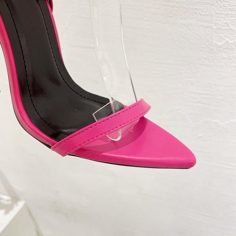 Lock Pointed Thin Heeled Sandals For Women - Glow Goddess