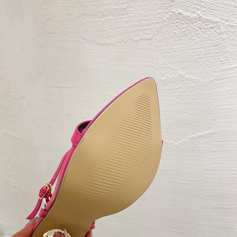 Lock Pointed Thin Heeled Sandals For Women - Glow Goddess