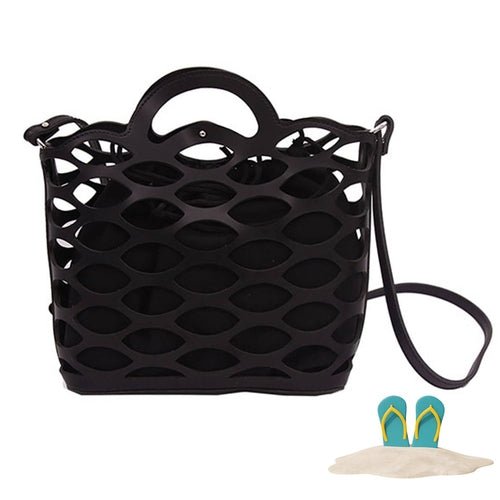 Medium Beach Tote Bag – Summer Bucket Handbag with Crossbody Strap - Glow Goddess