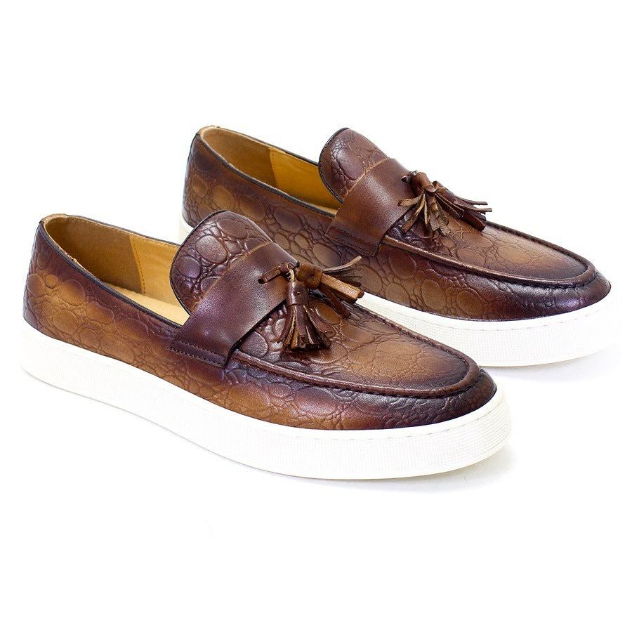 Men's Flat Casual Leather Shoes - Glow Goddess