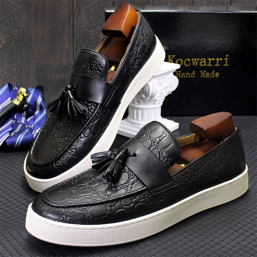 Men's Flat Casual Leather Shoes - Glow Goddess