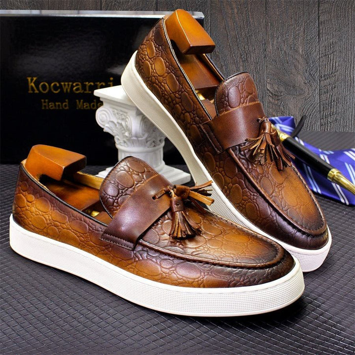 Men's Flat Casual Leather Shoes - Glow Goddess