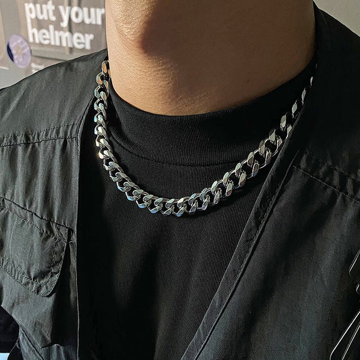 Men's High Street Hip Hop Titanium Steel Cuban Necklace - Glow Goddess