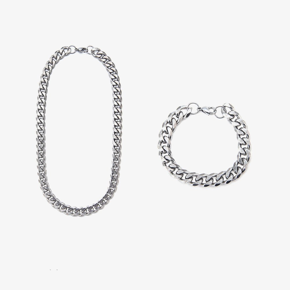 Men's High Street Hip Hop Titanium Steel Cuban Necklace - Glow Goddess