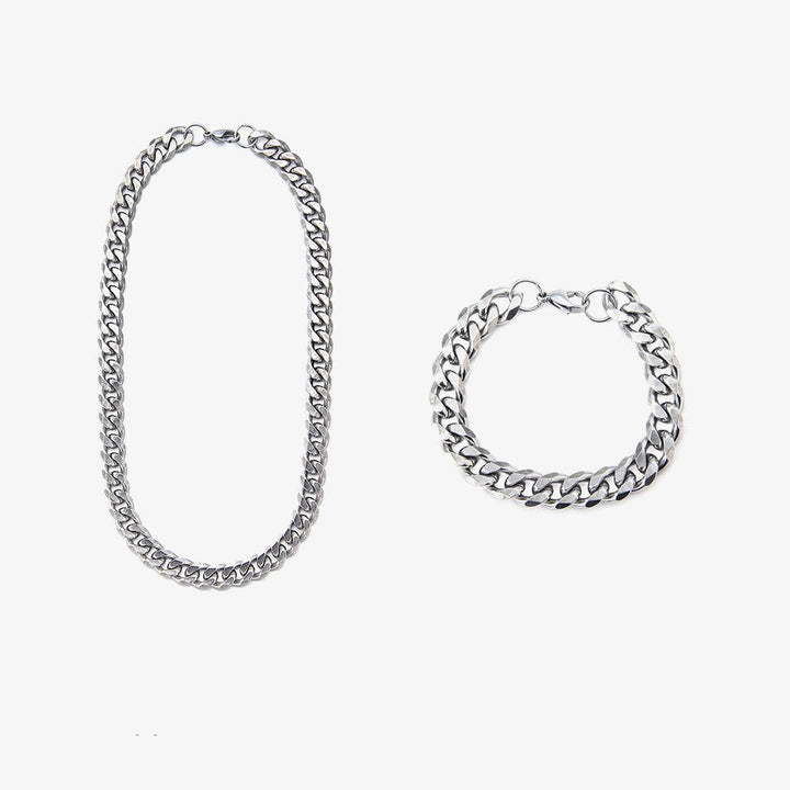 Men's High Street Hip Hop Titanium Steel Cuban Necklace - Glow Goddess