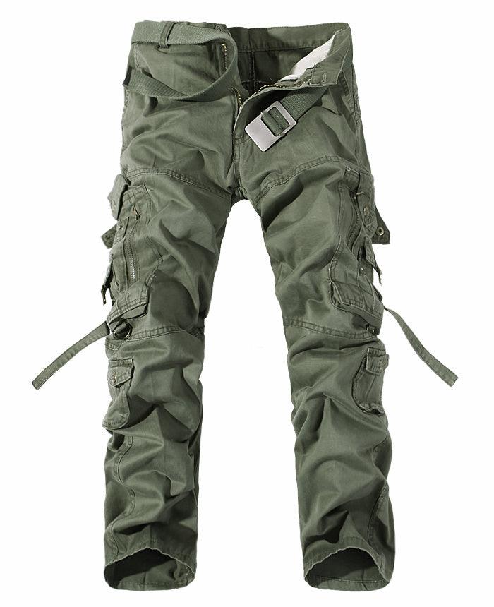 Men's Multi - pocket Cargo Pants Washed Cargo Pants - Glow Goddess