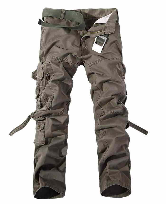 Men's Multi - pocket Cargo Pants Washed Cargo Pants - Glow Goddess