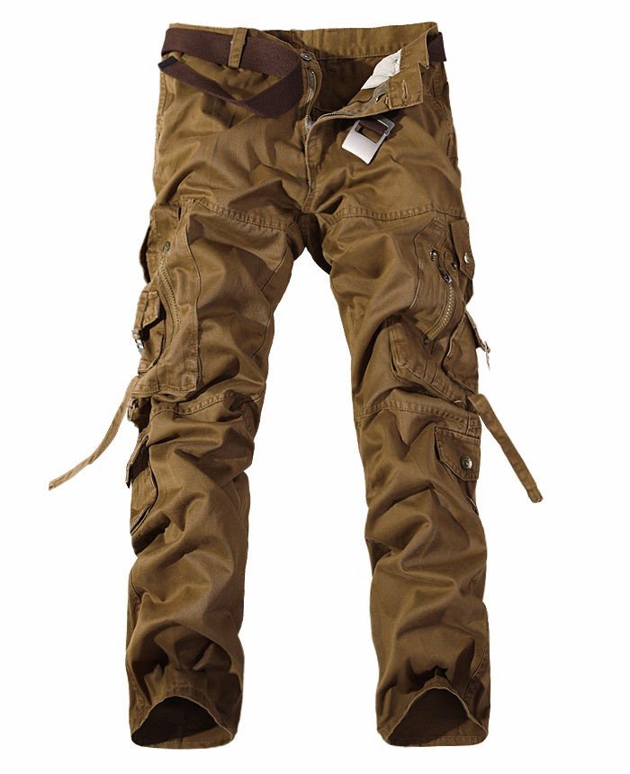 Men's Multi - pocket Cargo Pants Washed Cargo Pants - Glow Goddess
