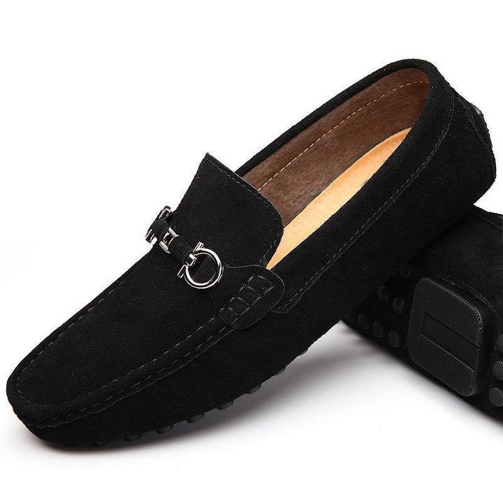Men's Slip - on Cowhide Business Casual Leather Shoes - Glow Goddess