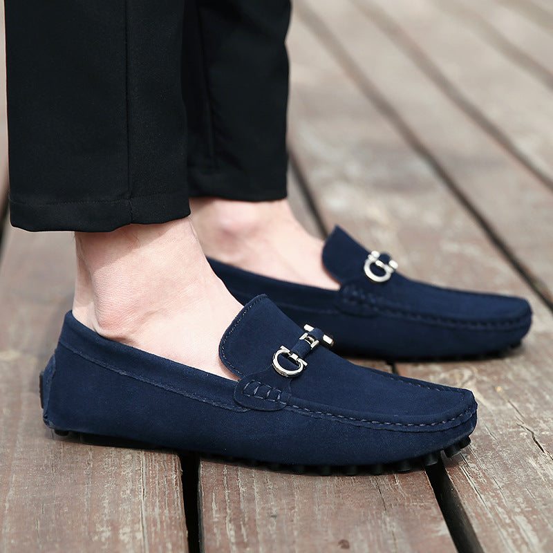 Men's Slip - on Cowhide Business Casual Leather Shoes - Glow Goddess