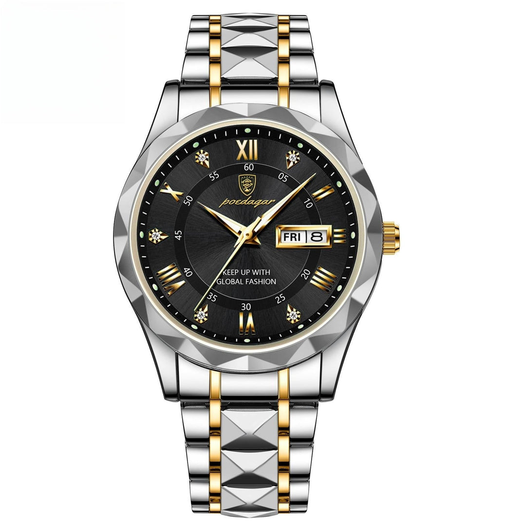 Men's Waterproof Double Calendar Luminous Quartz Watch - Glow Goddess