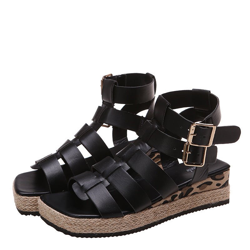New Fashion Woven Hemp Rope Platform Wedge Sandals For Women - Glow Goddess