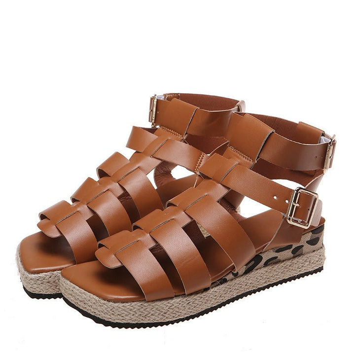 New Fashion Woven Hemp Rope Platform Wedge Sandals For Women - Glow Goddess