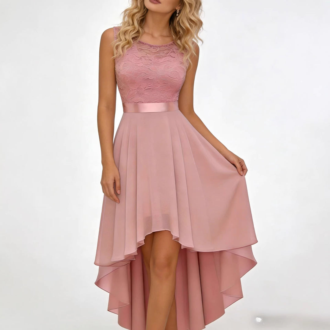 New Front - short Back - long Slim - fit Sleeveless Dress - Glow Goddess