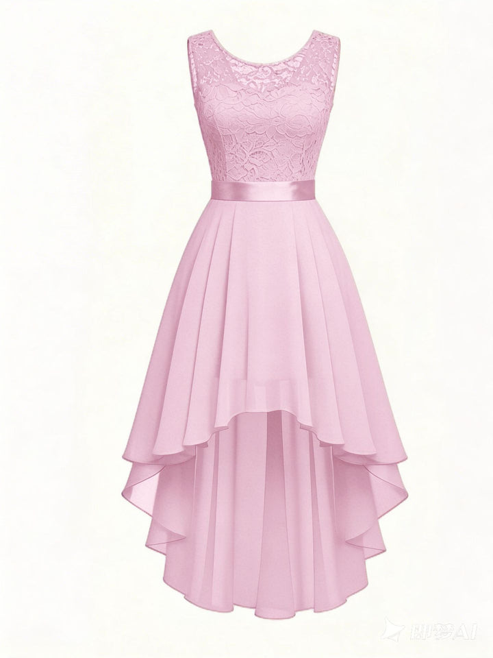 New Front - short Back - long Slim - fit Sleeveless Dress - Glow Goddess