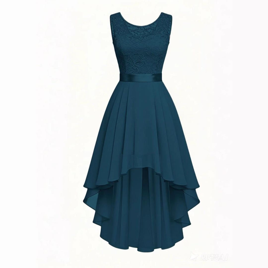 New Front - short Back - long Slim - fit Sleeveless Dress - Glow Goddess