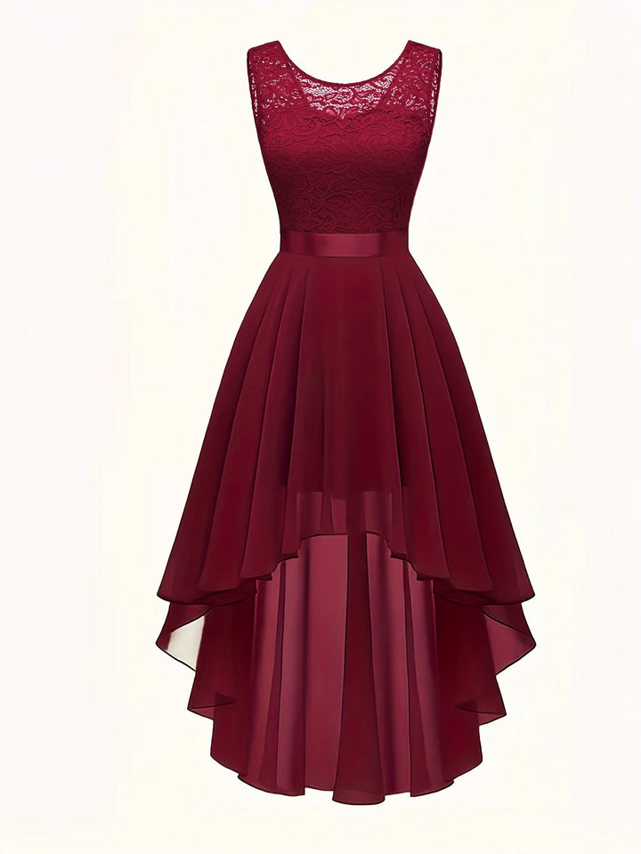 New Front - short Back - long Slim - fit Sleeveless Dress - Glow Goddess