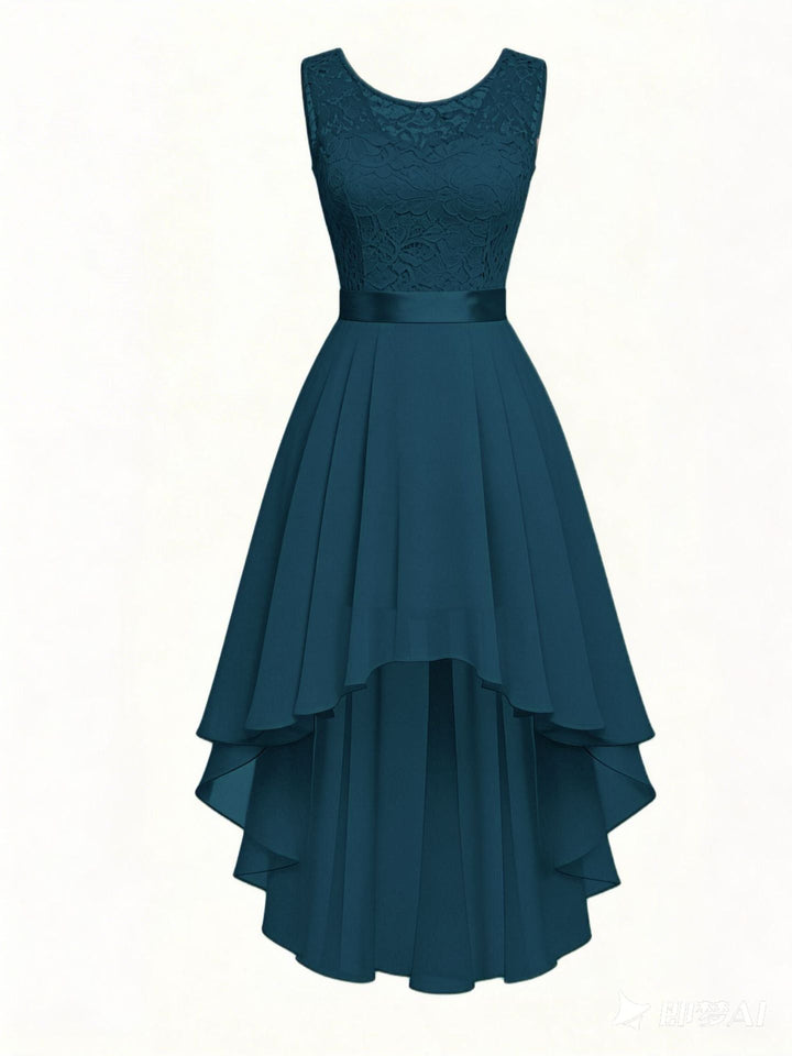 New Front - short Back - long Slim - fit Sleeveless Dress - Glow Goddess