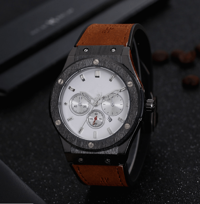 Men’s Swiss sports watch with ghost head silicone strap, quartz movement, 40.5mm round dial, and alloy case