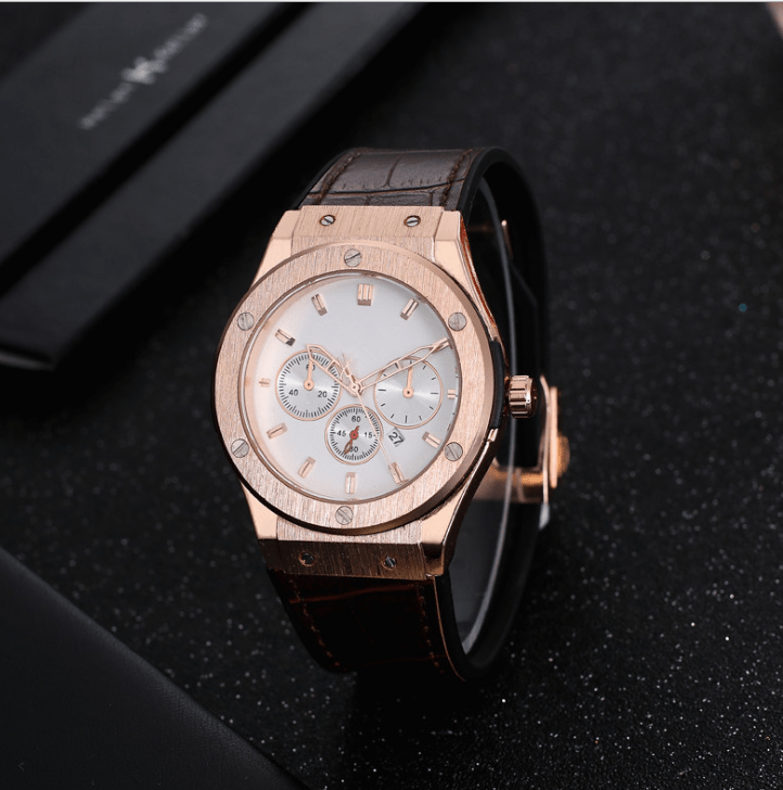 Men’s Swiss sports watch with ghost head silicone strap, quartz movement, 40.5mm round dial, and alloy case