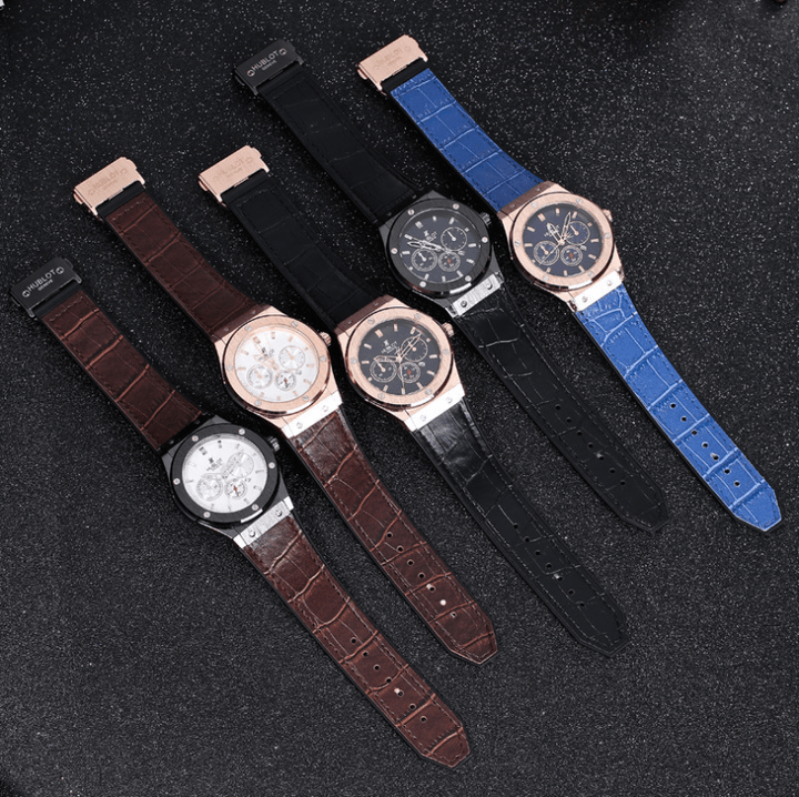 Men’s Swiss sports watch with ghost head silicone strap, quartz movement, 40.5mm round dial, and alloy case