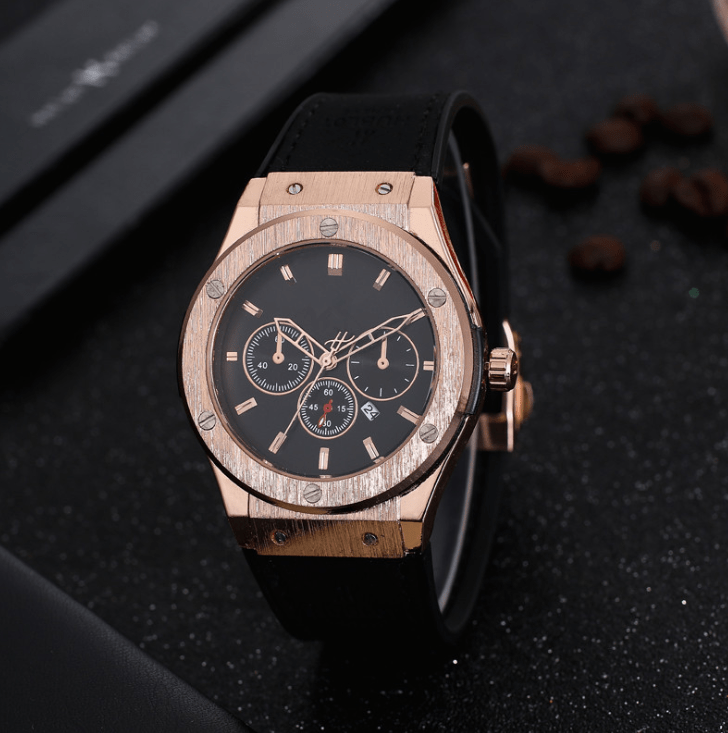 Men’s Swiss sports watch with ghost head silicone strap, quartz movement, 40.5mm round dial, and alloy case