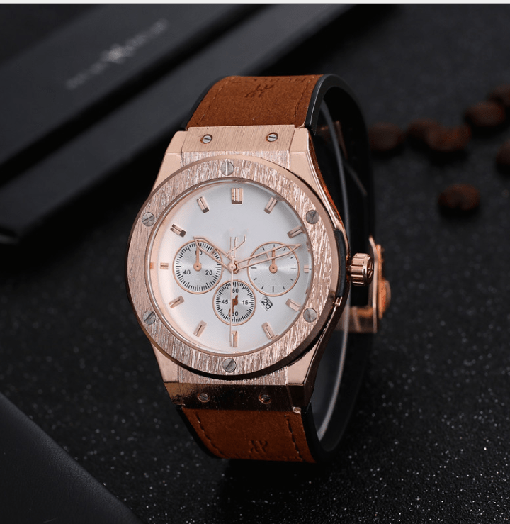 Men’s Swiss sports watch with ghost head silicone strap, quartz movement, 40.5mm round dial, and alloy case