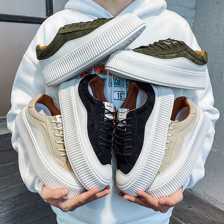 Outdoor Trendy White Shoes Lace - up Breathable Men - Glow Goddess