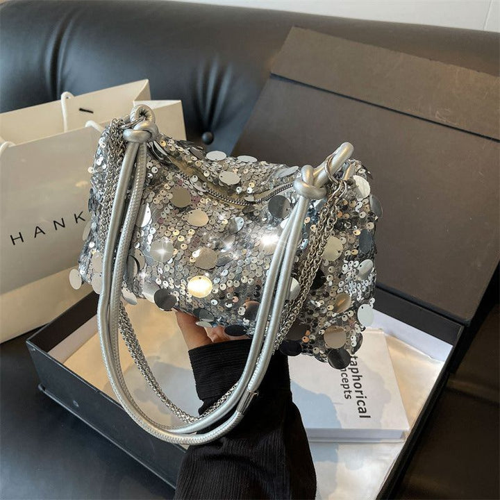 Pouches Women's Sequined Chain Shoulder Messenger Bag - Glow Goddess