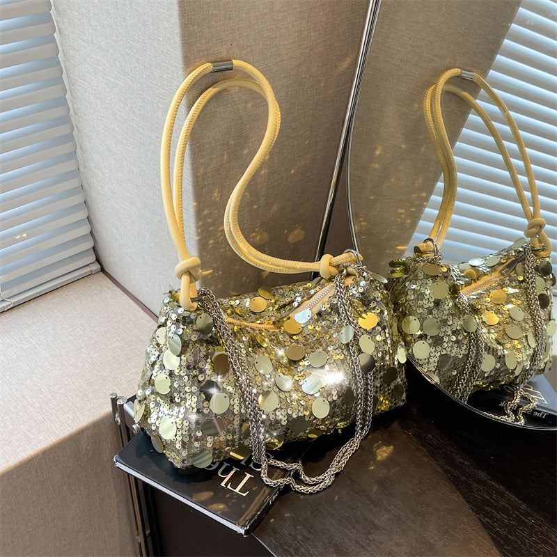 Pouches Women's Sequined Chain Shoulder Messenger Bag - Glow Goddess