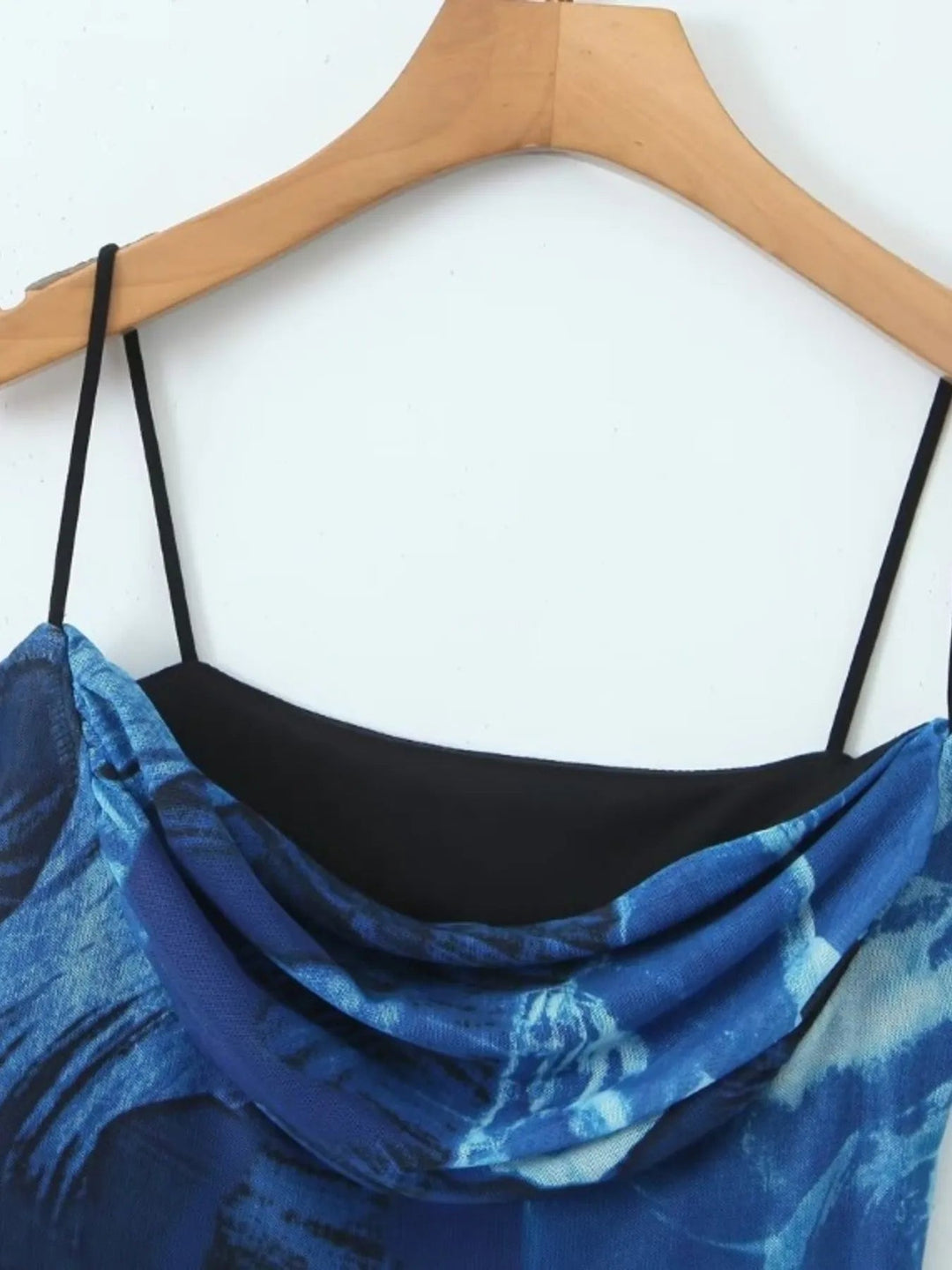 Printed Bodycon Cami Dress with slim straps and fitted silhouette in elegant patterned fabric