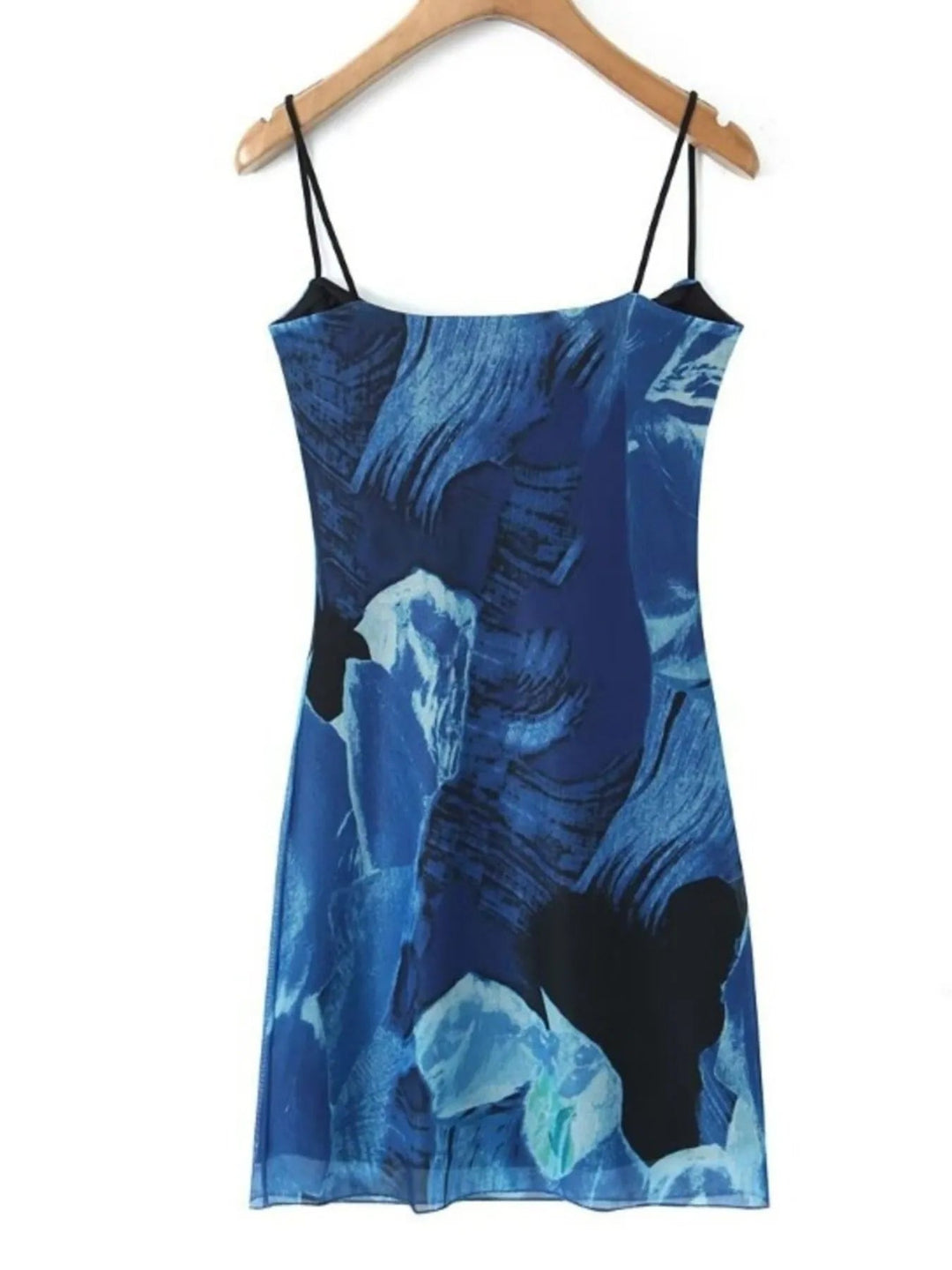 Printed Bodycon Cami Dress with slim straps and fitted silhouette in elegant patterned fabric