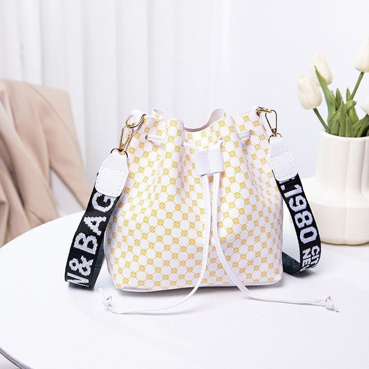 Printed Bucket Bag PU Multi Layer Soft Leather Women's Fashion Simple Shoulder Bag Fashion Women's Crossbody Bag - Glow Goddess