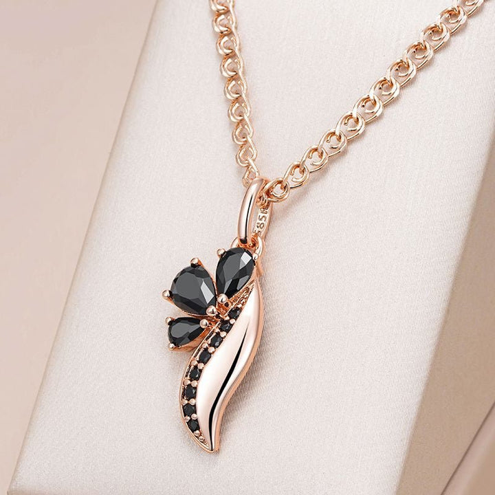 Purple Gold Light Luxury Simple Irregular Black Zircon Necklace - Glow Goddess