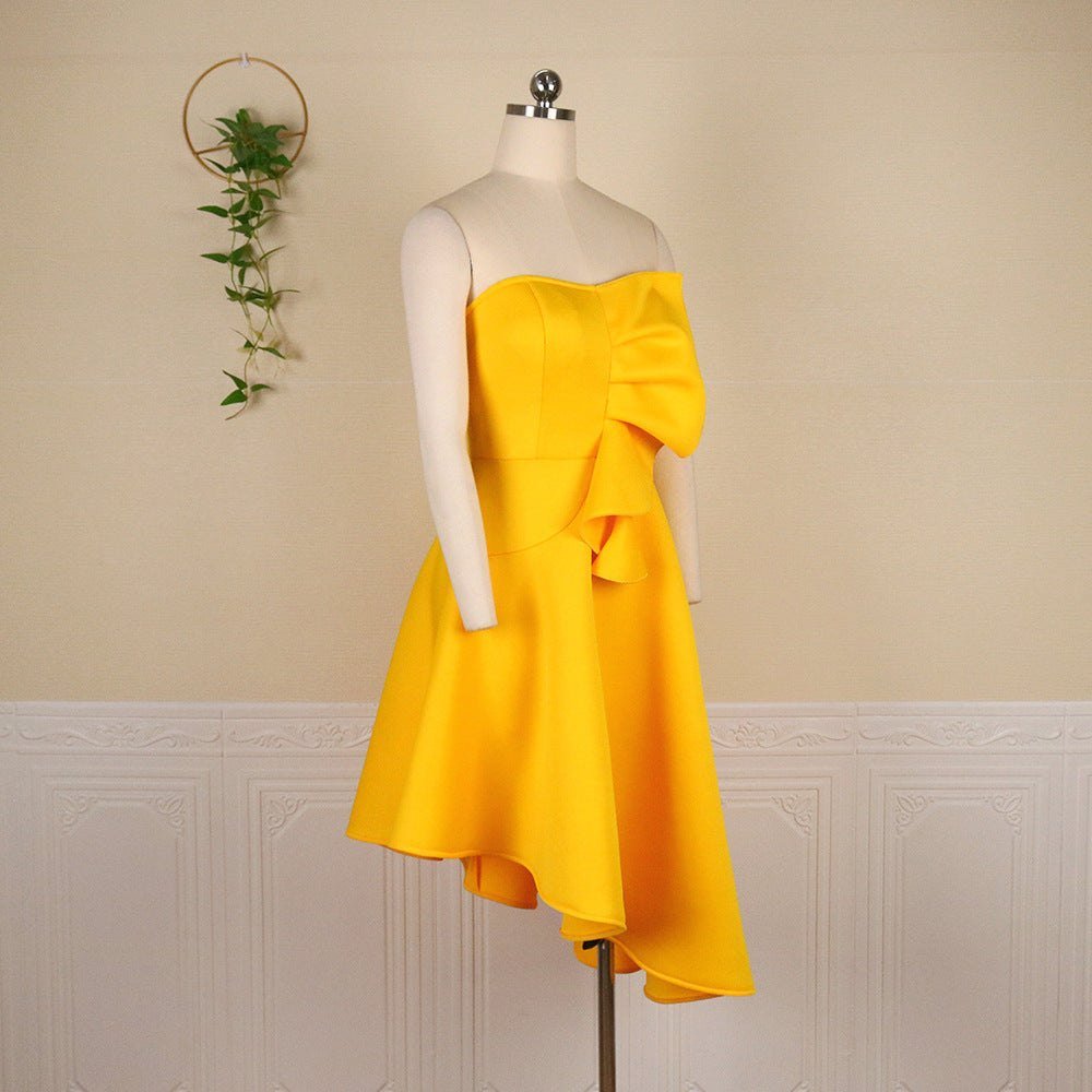 Sexy Bra No Sleeve High Waist Asymmetric Hem Women\'s Dress Party Dresses - Glow Goddess