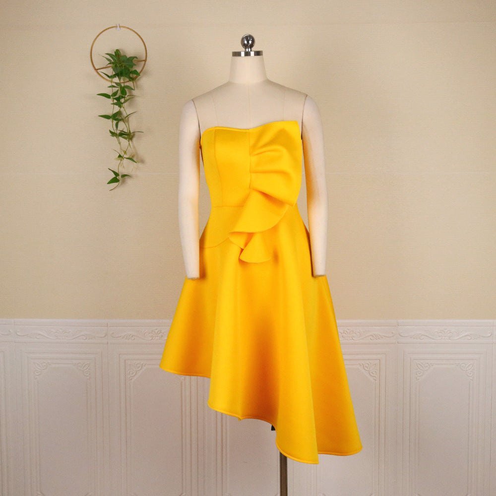 Sexy Bra No Sleeve High Waist Asymmetric Hem Women\'s Dress Party Dresses - Glow Goddess