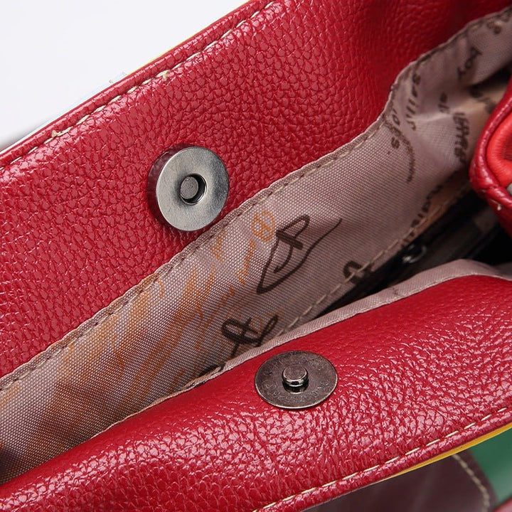 Sheepskin Woman Bag Splicing Color Backpack Fashion - Glow Goddess