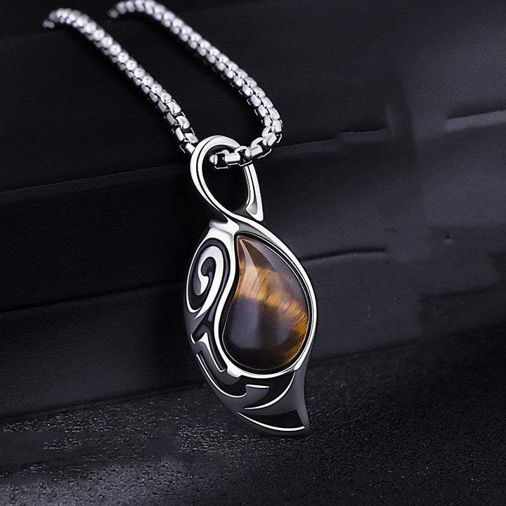 Simple Personality Tiger Eye Stone Men's Necklace - Glow Goddess