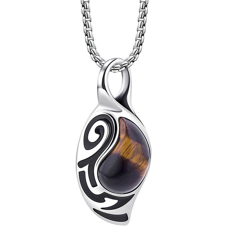 Simple Personality Tiger Eye Stone Men's Necklace - Glow Goddess