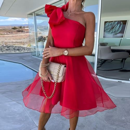 Skew Collar Loungewear Patchwork Mini Dress - Glow Goddess