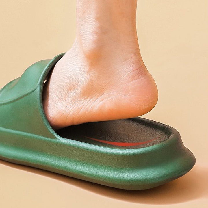 Soft EVA non-slip bathroom slippers with thick cushioned sole for women and men indoor home use