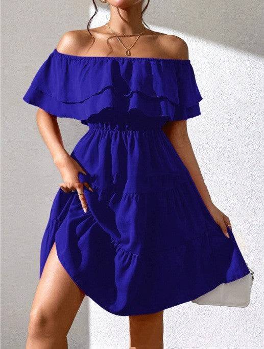 Solid Color Casual Mid - length Dress Spring And Summer All - match - Glow Goddess