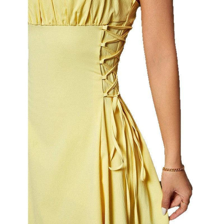 Spaghetti Straps Chest Wrap Waist - tight Long Dress - Glow Goddess