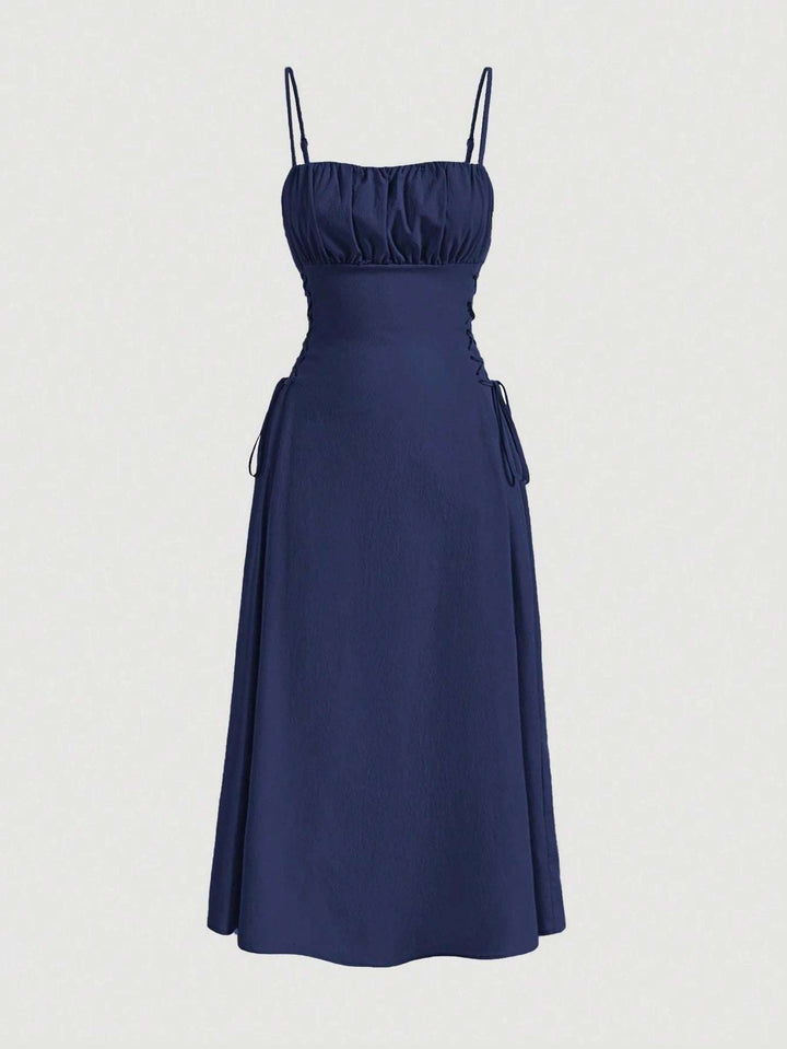 Spaghetti Straps Chest Wrap Waist - tight Long Dress - Glow Goddess