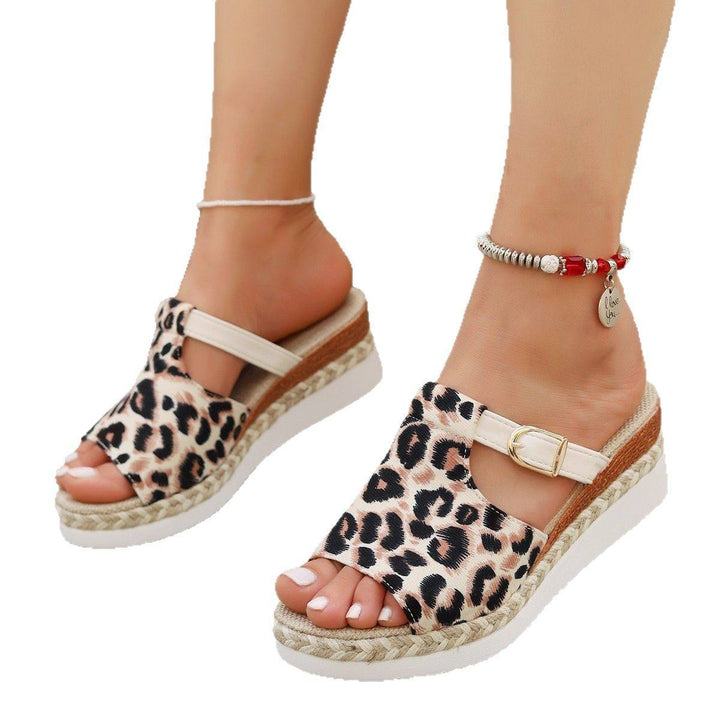 Spring New Wedge Platform Leopard Print Sandals - Glow Goddess