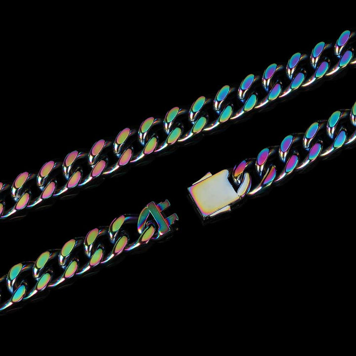 Stainless Steel Cuban Chain Hip Hop Bracelet Diamond Spring Buckle Four Sides Grinding - Glow Goddess