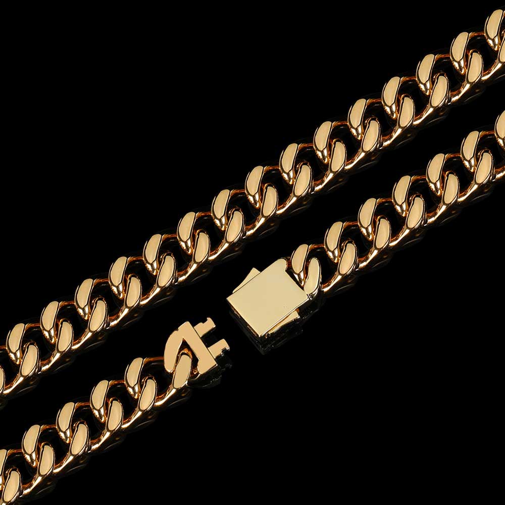 Stainless Steel Cuban Chain Hip Hop Bracelet Diamond Spring Buckle Four Sides Grinding - Glow Goddess