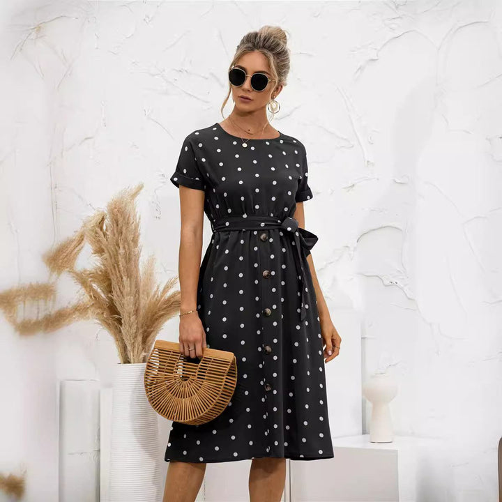 Summer Polka Dot Breasted Dress - Glow Goddess