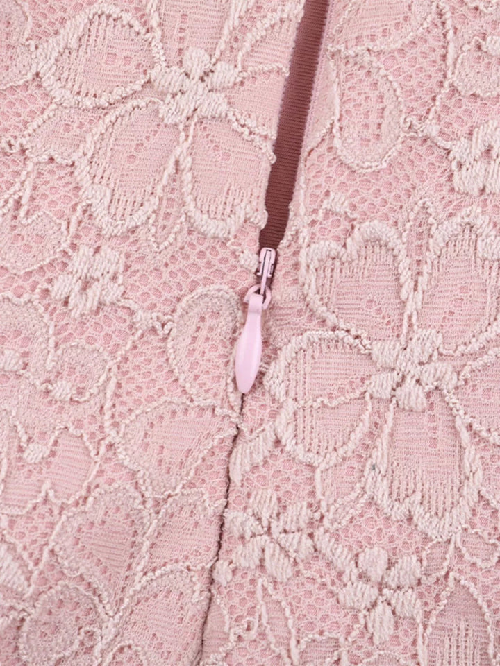 Sweetheart Lace Mini Dress with wide straps, fitted silhouette, delicate lace detailing, tied waist accent, and flattering sweetheart neckline.